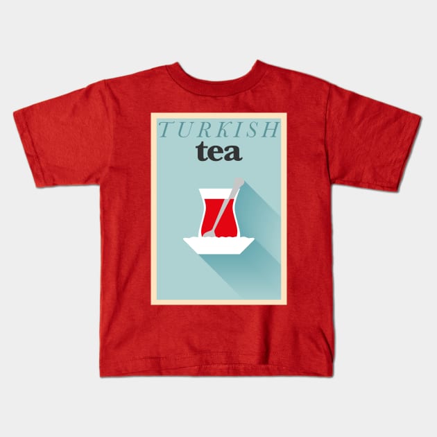 Turkish tea Kids T-Shirt by kursatunsal